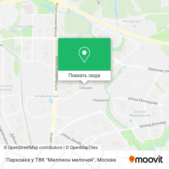 Карта Парковка у ТВК "Миллион мелочей"