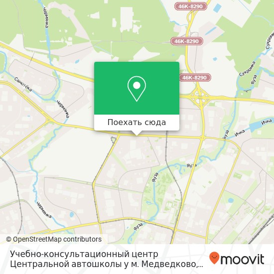 Карта Учебно-консультационный центр Центральной автошколы у м. Медведково