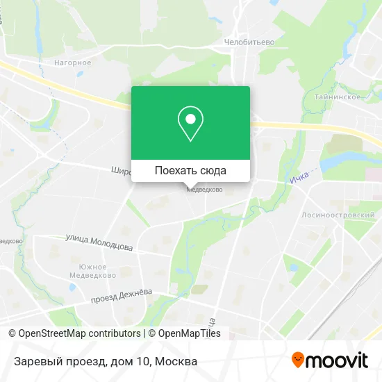 Карта Заревый проезд, дом 10
