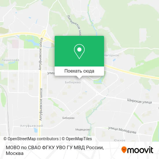 Карта МОВО по СВАО ФГКУ УВО ГУ МВД России