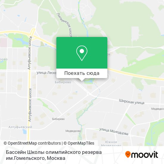 Карта Бассейн Школы олимпийского резерва им.Гомельского