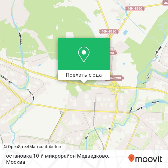 Карта остановка 10-й микрорайон Медведково