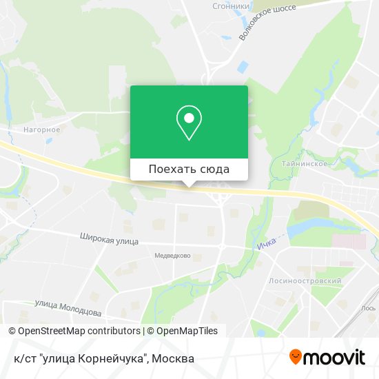 Карта к/ст "улица Корнейчука"