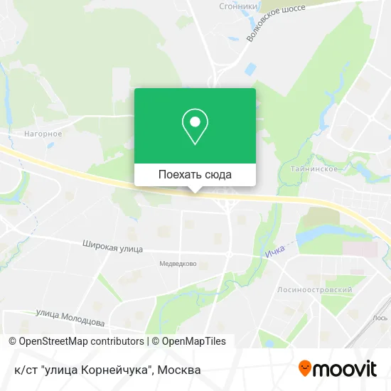 Карта к/ст "улица Корнейчука"