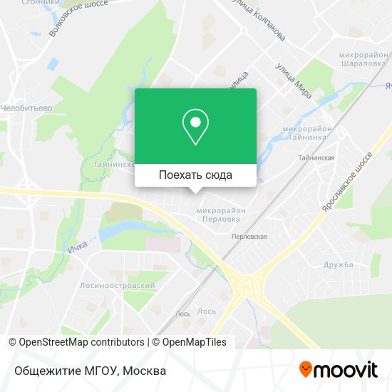Карта Общежитие МГОУ