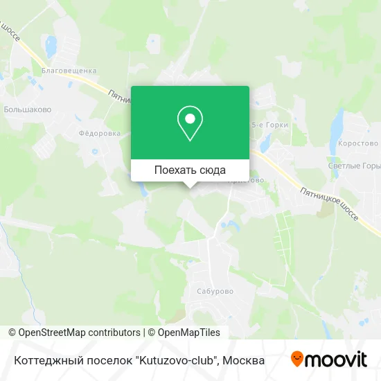 Карта Коттеджный поселок "Kutuzovo-club"
