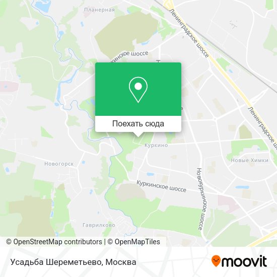 Карта Усадьба Шереметьево
