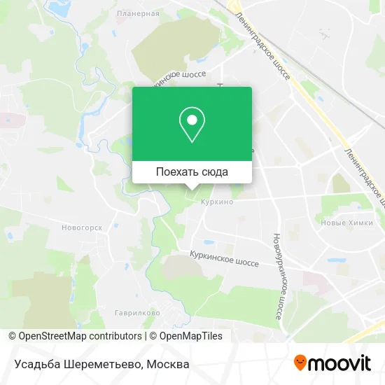 Карта Усадьба Шереметьево