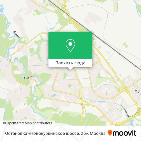 Карта Остановка «Новокуркинское шоссе, 25»