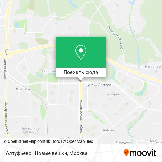 Карта Алтуфьево–Новые вешки