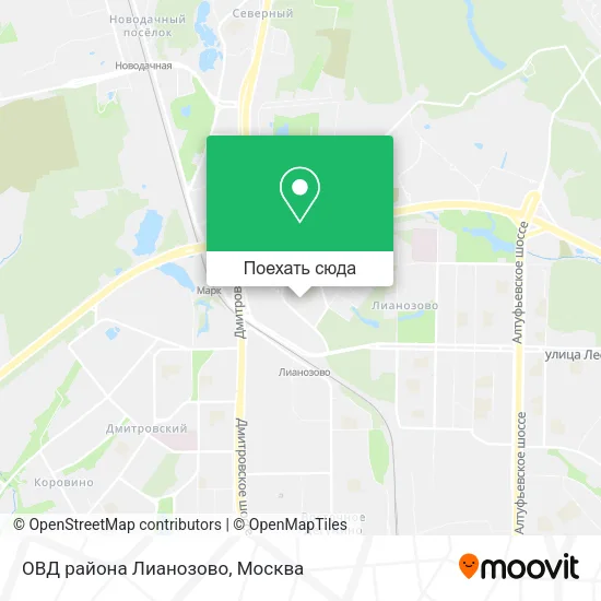 Карта ОВД района Лианозово