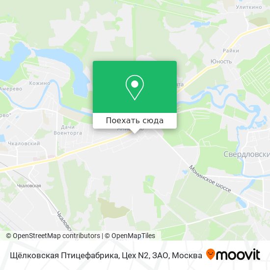 Карта Щёлковская Птицефабрика, Цех  N2, ЗАО