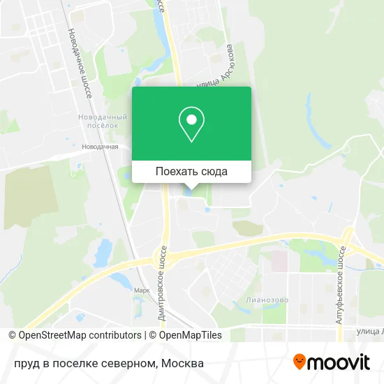 Карта пруд в поселке северном