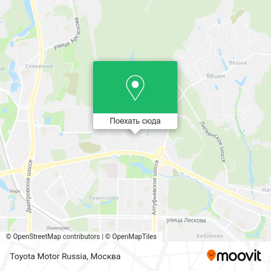 Карта Toyota Motor Russia