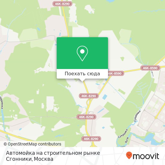 Карта Автомойка на строительном рынке Сгонники