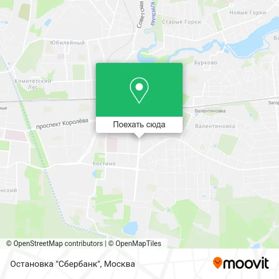 Карта Остановка "Сбербанк"