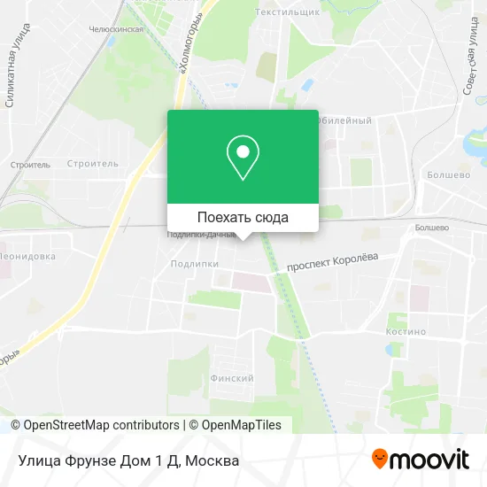 Карта Улица Фрунзе Дом 1 Д