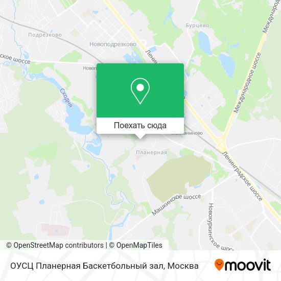 Карта ОУСЦ Планерная Баскетбольный зал