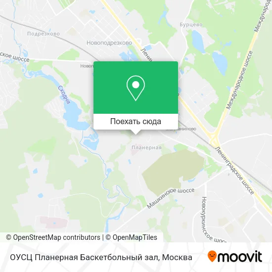 Карта ОУСЦ Планерная Баскетбольный зал