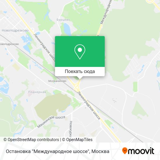 Карта Остановка "Международное шоссе"