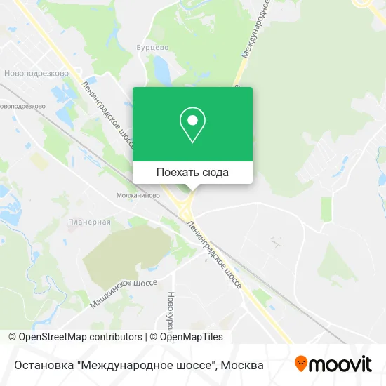 Карта Остановка "Международное шоссе"
