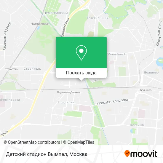 Карта Детский стадион Вымпел