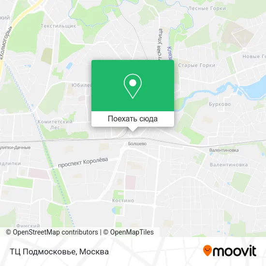 Карта ТЦ Подмосковье