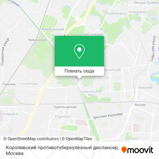Карта Королевский противотуберкулёзный диспансер
