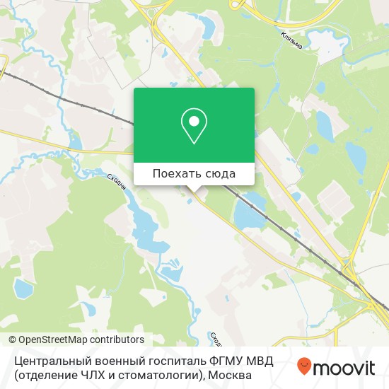 Карта Центральный военный госпиталь ФГМУ МВД (отделение ЧЛХ и стоматологии)