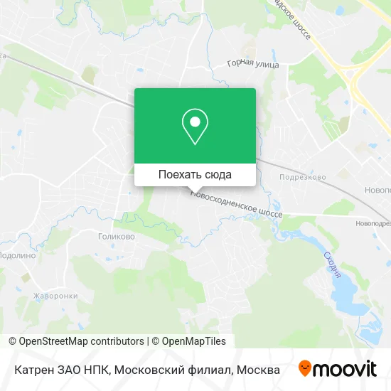 Карта Катрен ЗАО НПК, Московский филиал