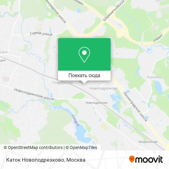 Карта Каток Новоподрезково