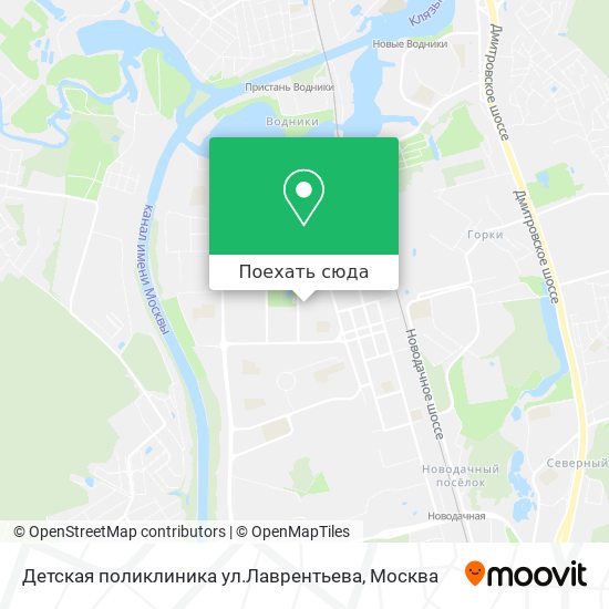 Карта Детская поликлиника ул.Лаврентьева