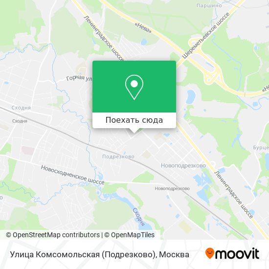 Карта Улица Комсомольская (Подрезково)