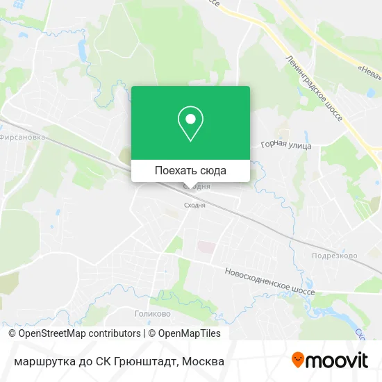 Карта маршрутка до СК Грюнштадт