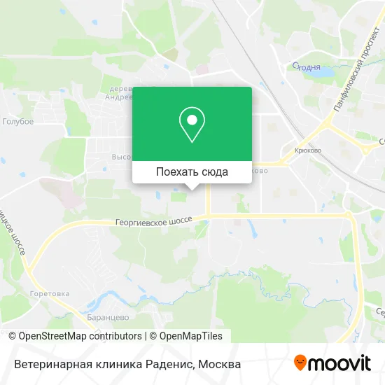 Карта Ветеринарная клиника Раденис