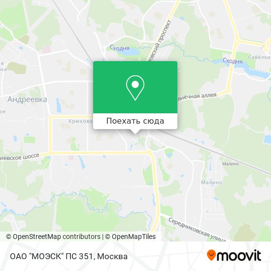 Карта ОАО "МОЭСК" ПС 351