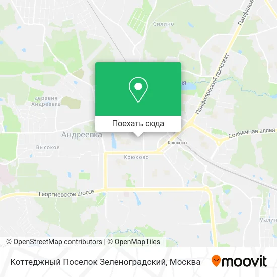 Карта Коттеджный Поселок Зеленоградский