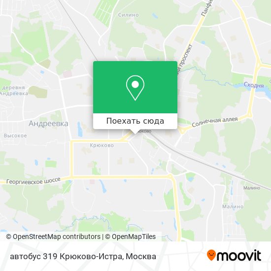 Карта автобус 319 Крюково-Истра