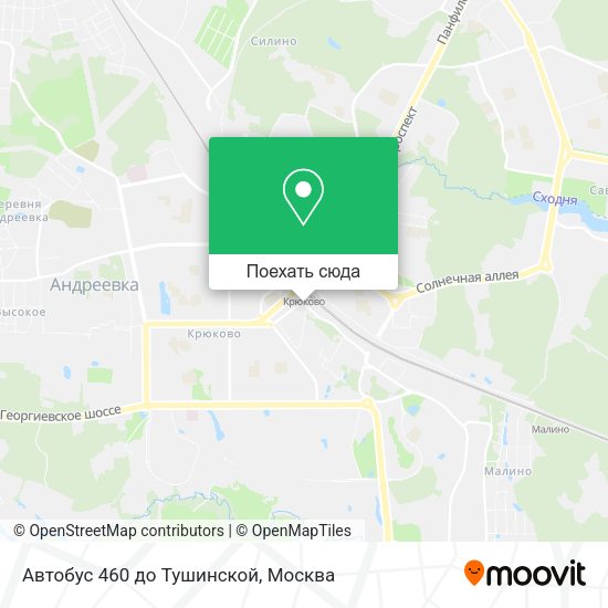 Карта Автобус 460 до Тушинской