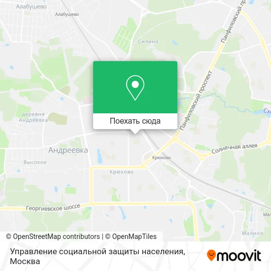 Карта Управление социальной защиты населения