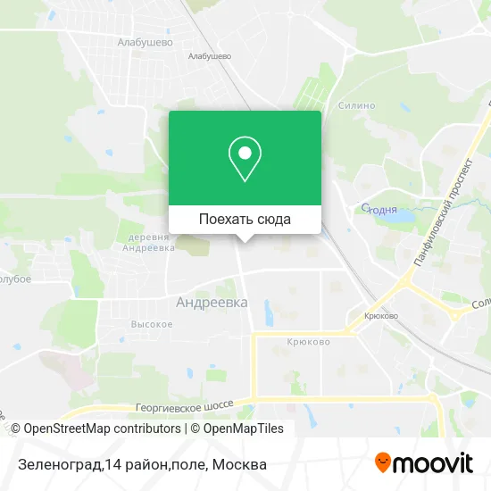 Карта Зеленоград,14 район,поле