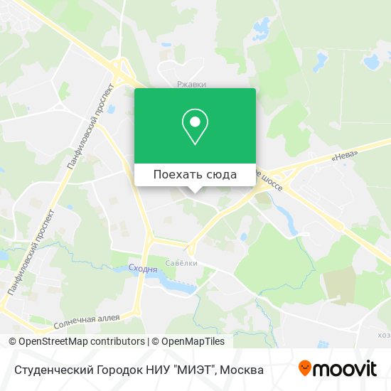 Карта Студенческий Городок НИУ "МИЭТ"
