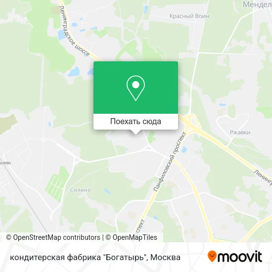 Карта кондитерская фабрика "Богатырь"