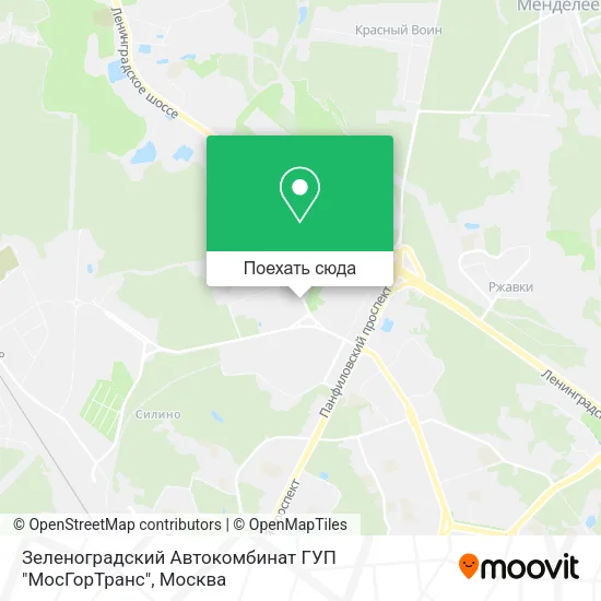 Карта Зеленоградский Автокомбинат ГУП "МосГорТранс"