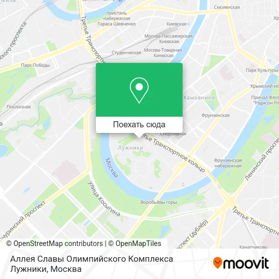 Карта Аллея Славы Олимпийского Комплекса Лужники