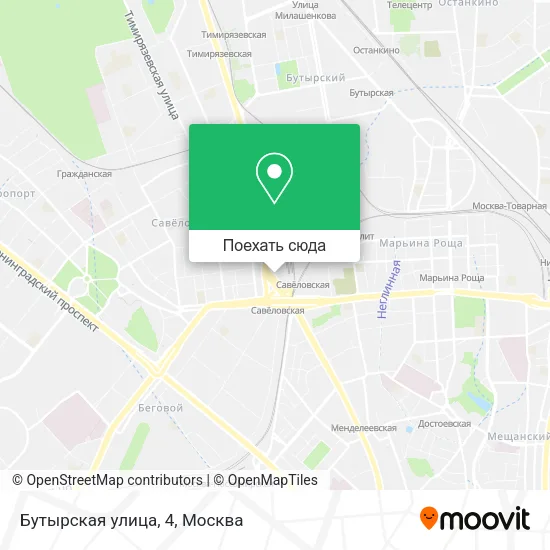 Карта Бутырская улица, 4