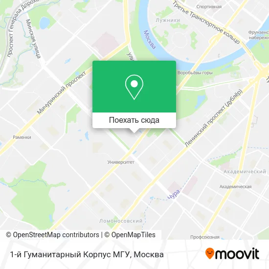 Карта 1-й Гуманитарный Корпус МГУ