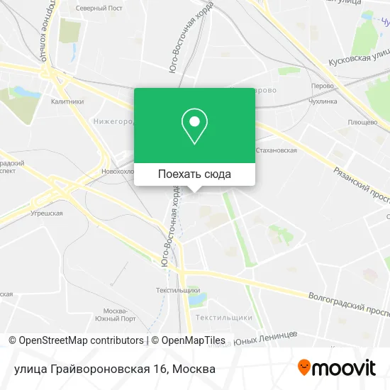 Карта улица Грайвороновская 16