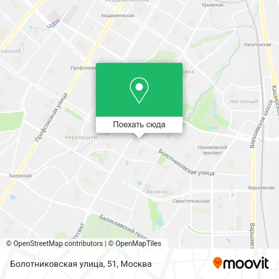 Карта Болотниковская улица, 51