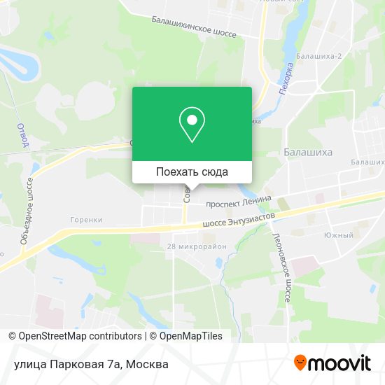 Карта улица Парковая 7а
